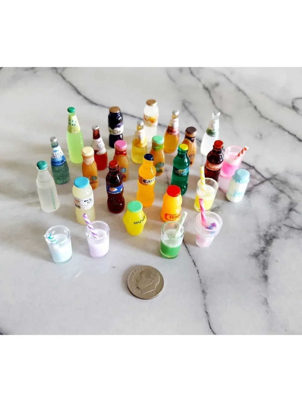 8pc Miniature Dollhouse Variety Soda Juice Drinks